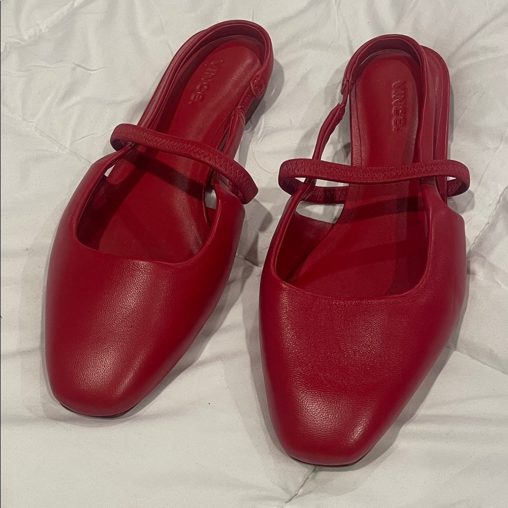 Vince Women's Red Flats with Strap